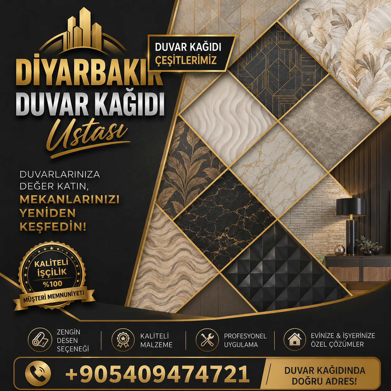Diyarbakır duvar kağıdı ustası. profesyonel duvar kağıtçısı. 1 kalite duvar kağıdı.